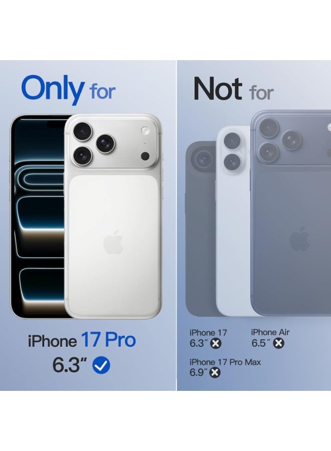 حافظة مغناطيسية لهاتف iPhone 17 Pro مقاس 6.3 بوصة متوافقة مع MagSafe، حافظة هاتف رفيعة ومقاومة للصدمات بظهر شفاف غير لامع (شفاف بلوري) - Image 2